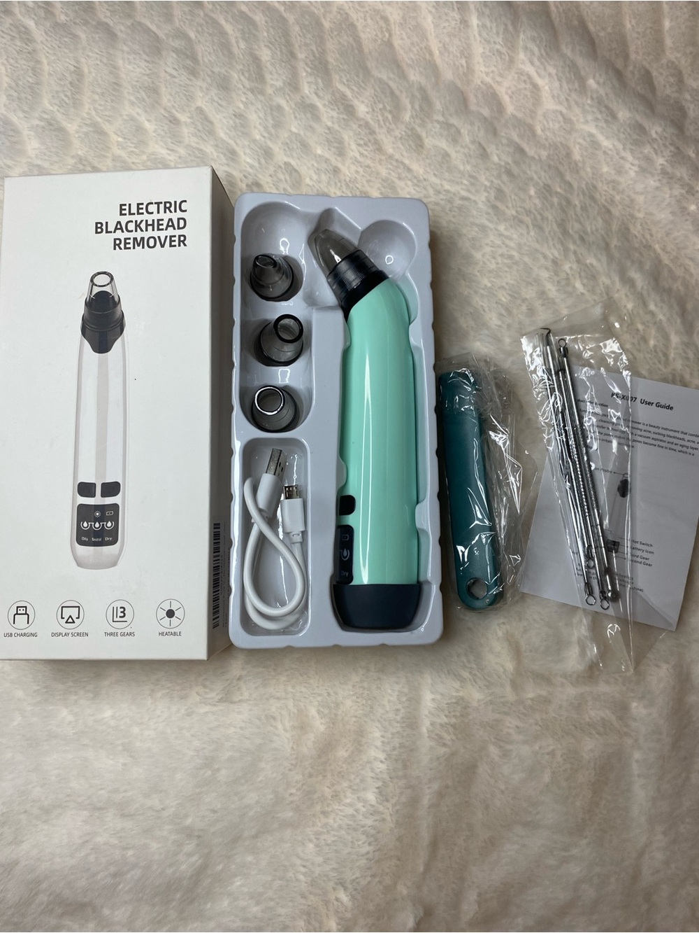 Mint Green Electric Blackhead Remover Pore Vacuum